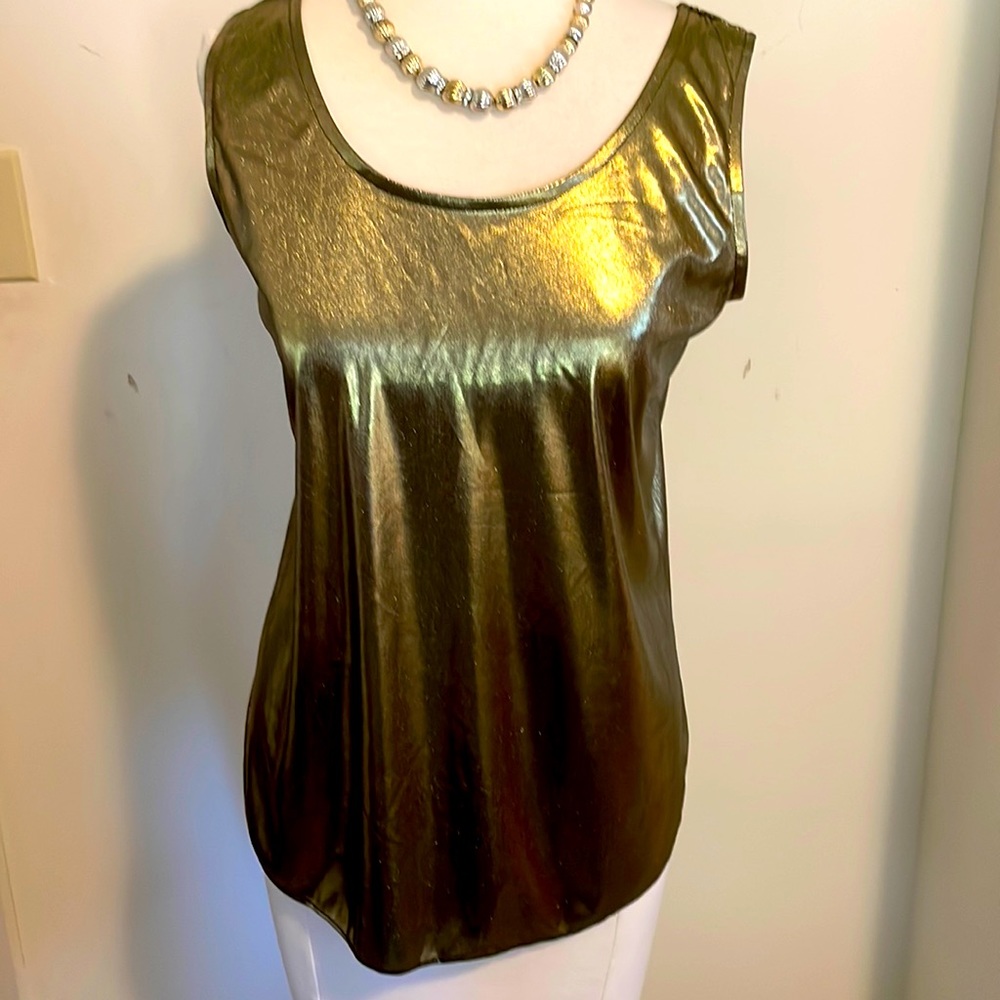 NWT gold metallic tank